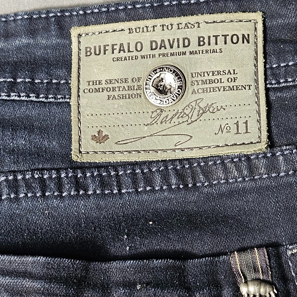 Buffalo David Bitton Ash-X Slim Stretch Jeans Mens 33x32 Dark Blue Wash Denim